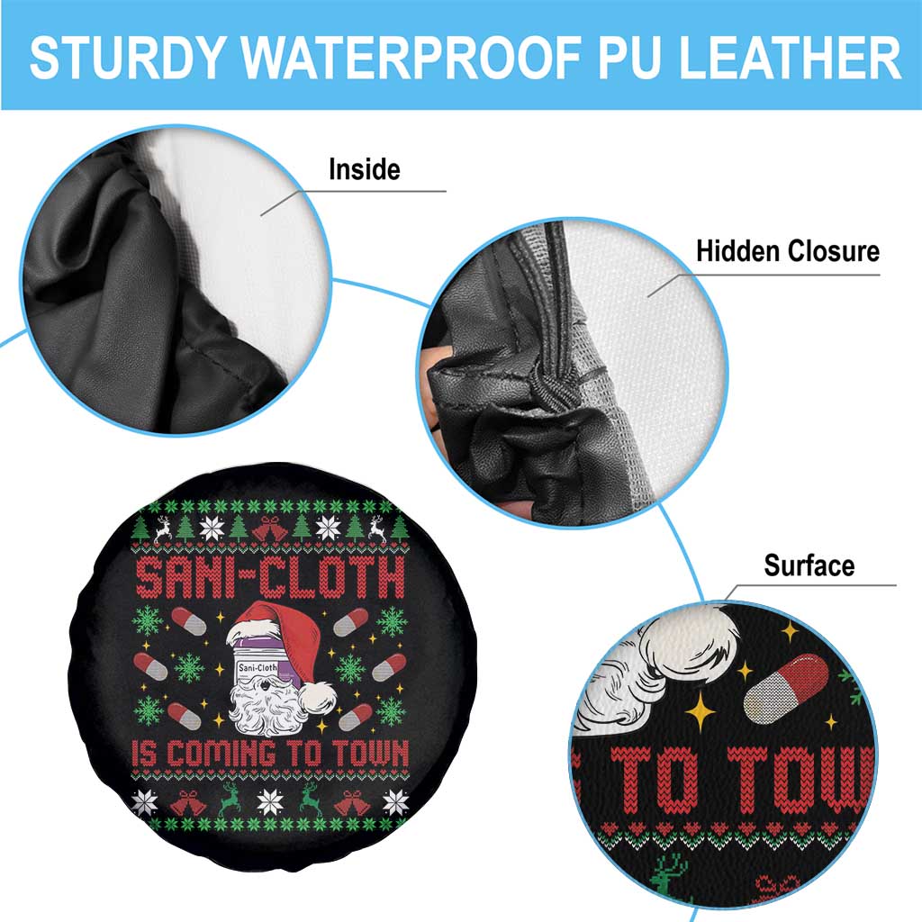 Sani-cloth Is Coming To Town Spare Tire Cover Funny Nurse Christmas TS14 Print Your Wear