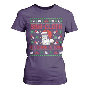 Sani-cloth Is Coming To Town T Shirt For Women Funny Nurse Christmas TS14 Purple Print Your Wear