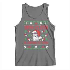 Sani-cloth Is Coming To Town Tank Top Funny Nurse Christmas TS14 Black Heather Print Your Wear