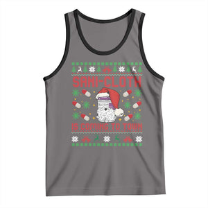 Sani-cloth Is Coming To Town Tank Top Funny Nurse Christmas TS14 Deep Heather Black Print Your Wear