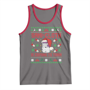 Sani-cloth Is Coming To Town Tank Top Funny Nurse Christmas TS14 Deep Heather Red Print Your Wear