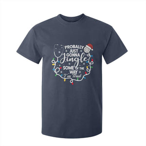 Probably Just Gonna Jingle Some of The Way I Am Tired T Shirt For Kid Funny Christmas Quote TS14 Navy Print Your Wear