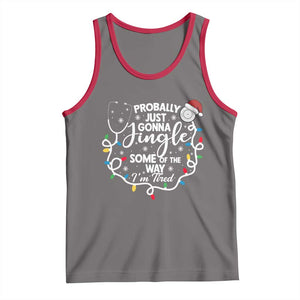 Probably Just Gonna Jingle Some of The Way I Am Tired Tank Top Funny Christmas Quote TS14 Deep Heather Red Print Your Wear