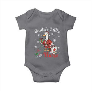 Christmas Goose Nurse Baby Onesie Santa Little Nurse TS14 Charcoal Print Your Wear