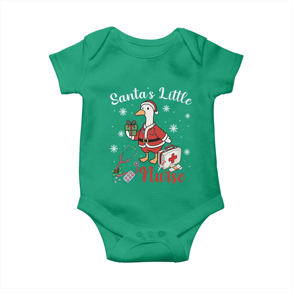 Christmas Goose Nurse Baby Onesie Santa Little Nurse TS14 Irish Green Print Your Wear