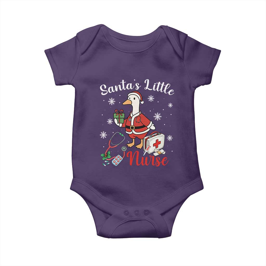 Christmas Goose Nurse Baby Onesie Santa Little Nurse TS14 Purple Print Your Wear