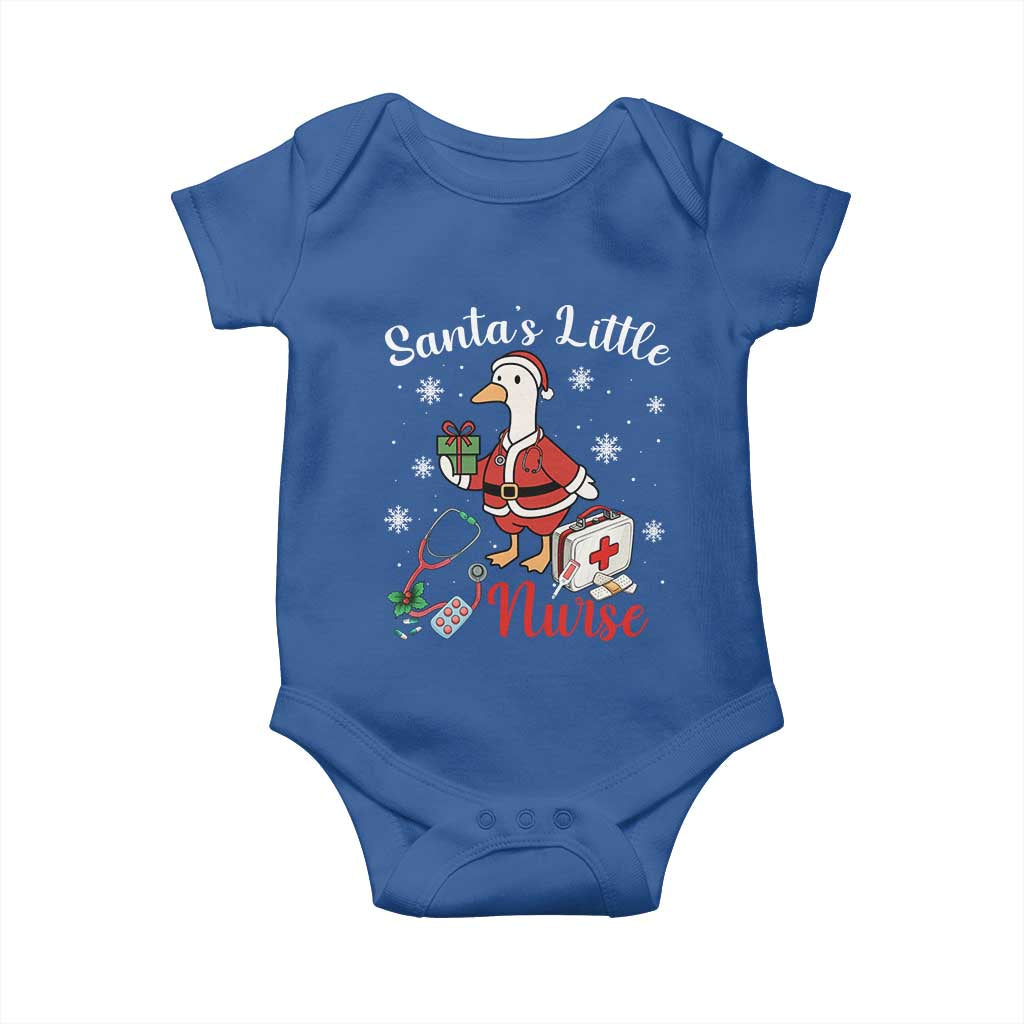Christmas Goose Nurse Baby Onesie Santa Little Nurse TS14 Royal Blue Print Your Wear