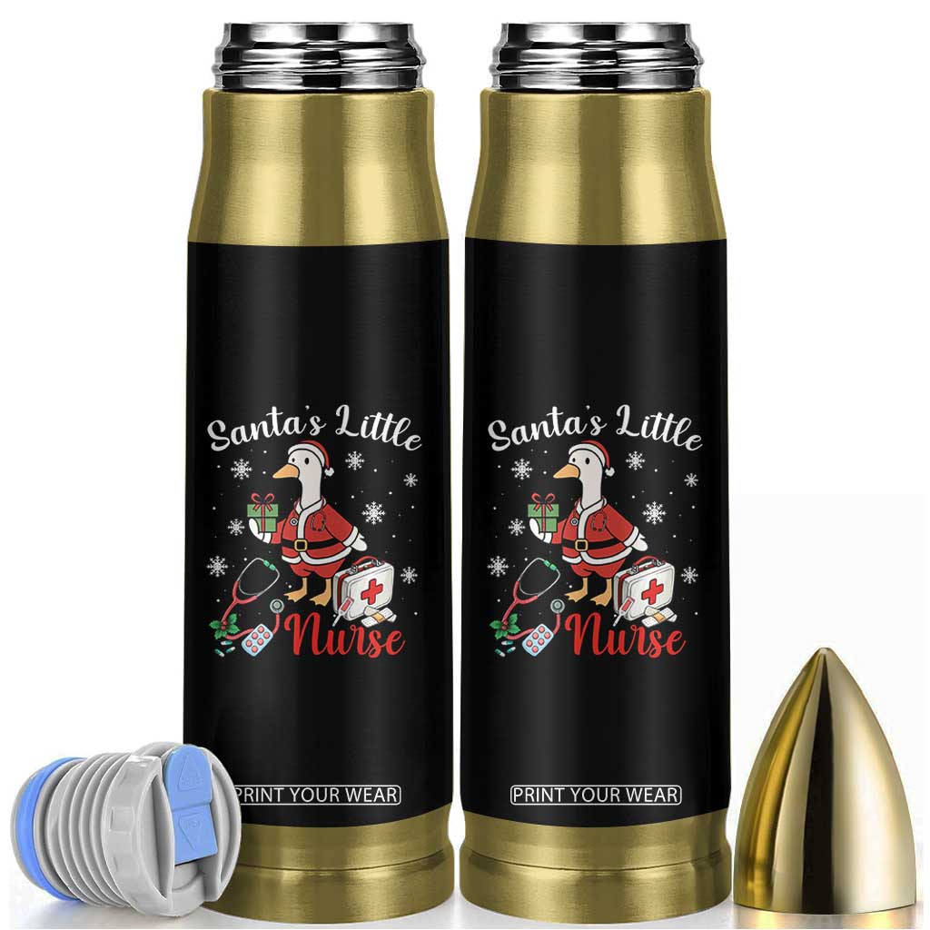 Christmas Goose Nurse Bullet Tumbler Santa Little Nurse TS14 Black Print Your Wear