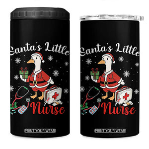 Christmas Goose Nurse 4 in 1 Can Cooler Tumbler Santa Little Nurse TS14 One Size: 16 oz Black Print Your Wear
