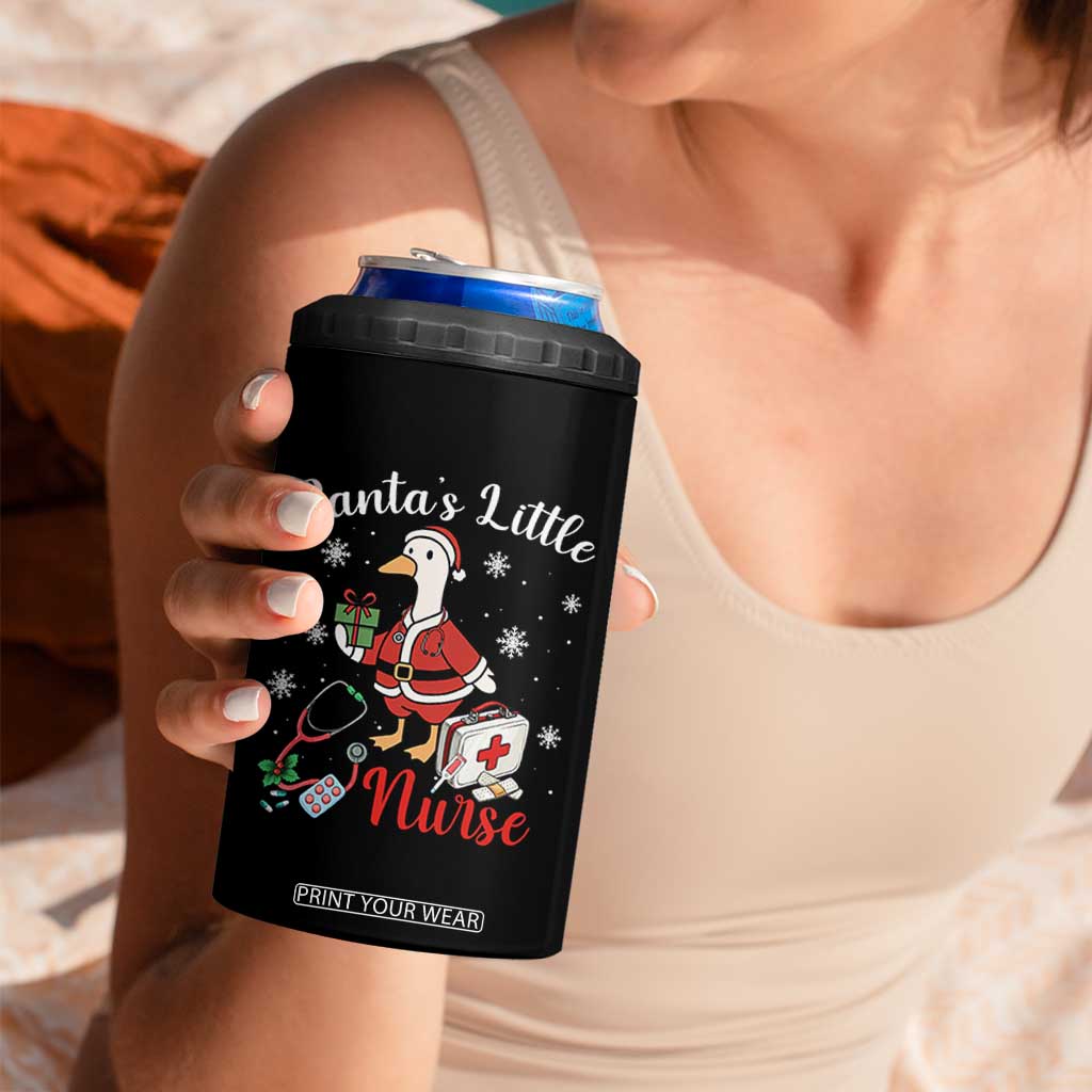 Christmas Goose Nurse 4 in 1 Can Cooler Tumbler Santa Little Nurse TS14 Print Your Wear