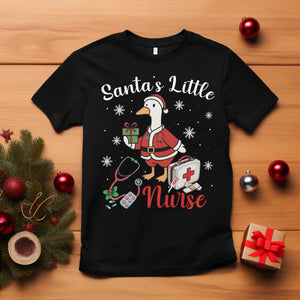 Christmas Goose Nurse T Shirt Santa Little Nurse TS14 Black Print Your Wear