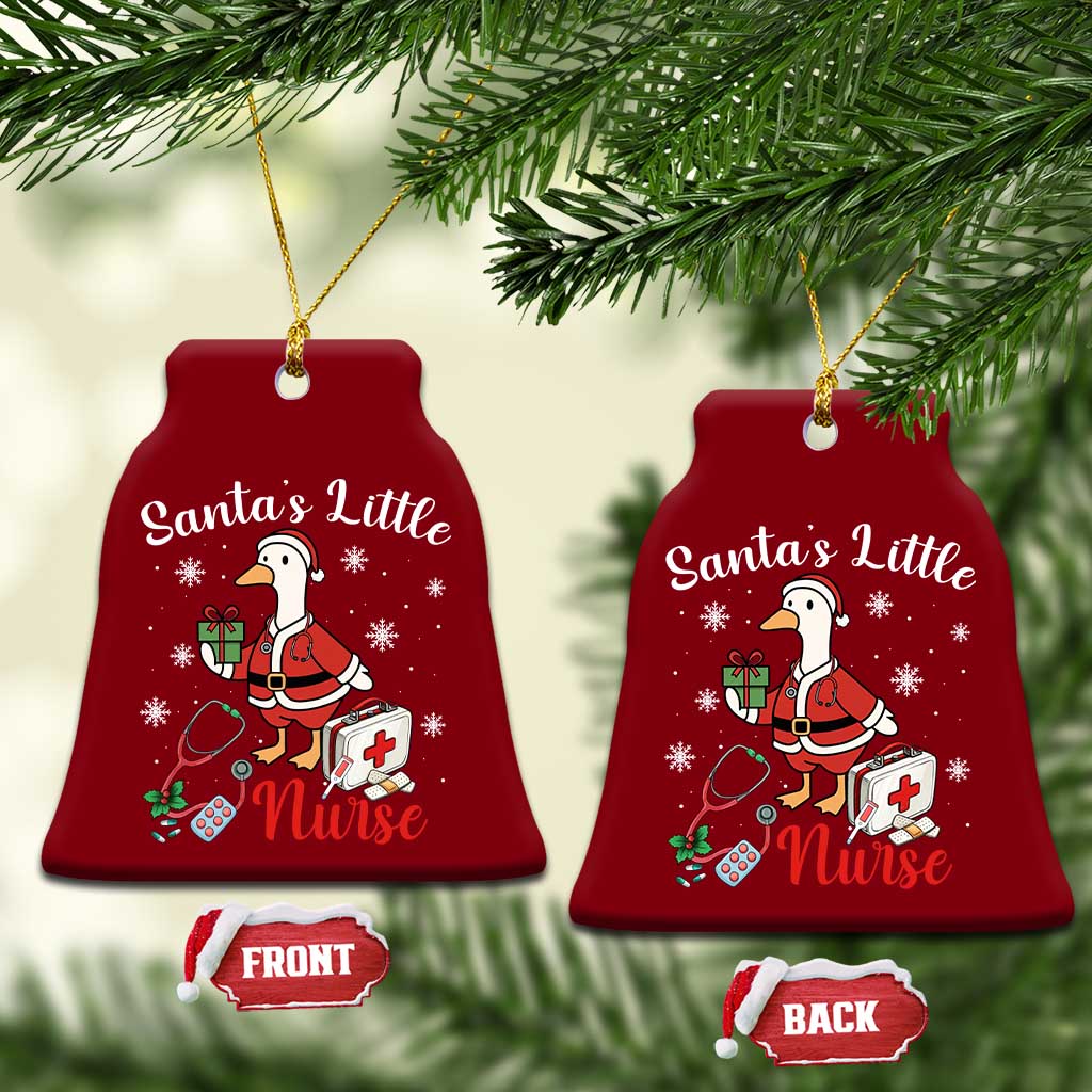 Christmas Goose Nurse Ceramic Ornament Santa Little Nurse TS14 Print Your Wear