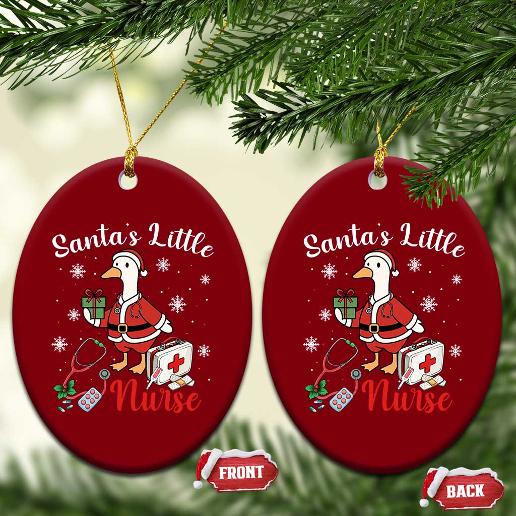 Christmas Goose Nurse Ceramic Ornament Santa Little Nurse TS14 Print Your Wear