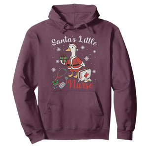 Christmas Goose Nurse Hoodie Santa Little Nurse TS14 Maroon Print Your Wear