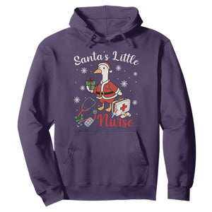 Christmas Goose Nurse Hoodie Santa Little Nurse TS14 Purple Print Your Wear