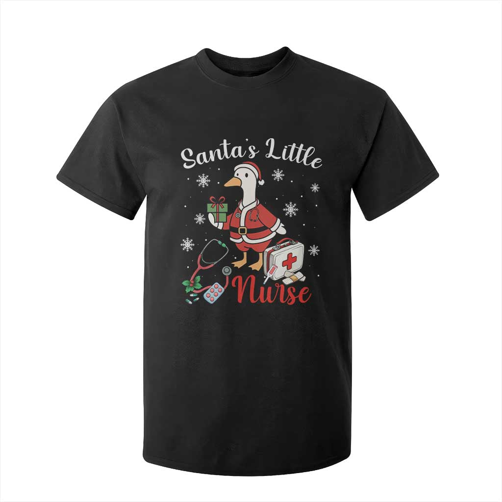 Christmas Goose Nurse T Shirt For Kid Santa Little Nurse TS14 Black Print Your Wear