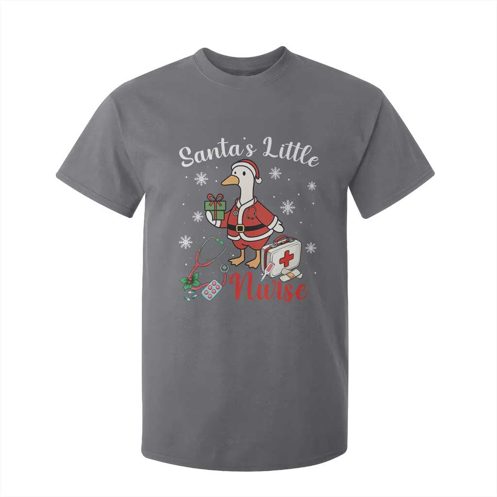 Christmas Goose Nurse T Shirt For Kid Santa Little Nurse TS14 Charcoal Print Your Wear