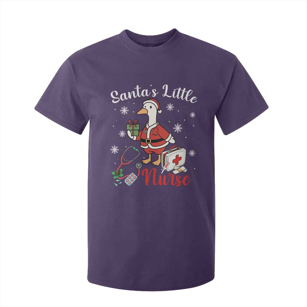 Christmas Goose Nurse T Shirt For Kid Santa Little Nurse TS14 Purple Print Your Wear