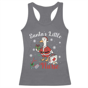 Christmas Goose Nurse Racerback Tank Top Santa Little Nurse - Print Your Wear