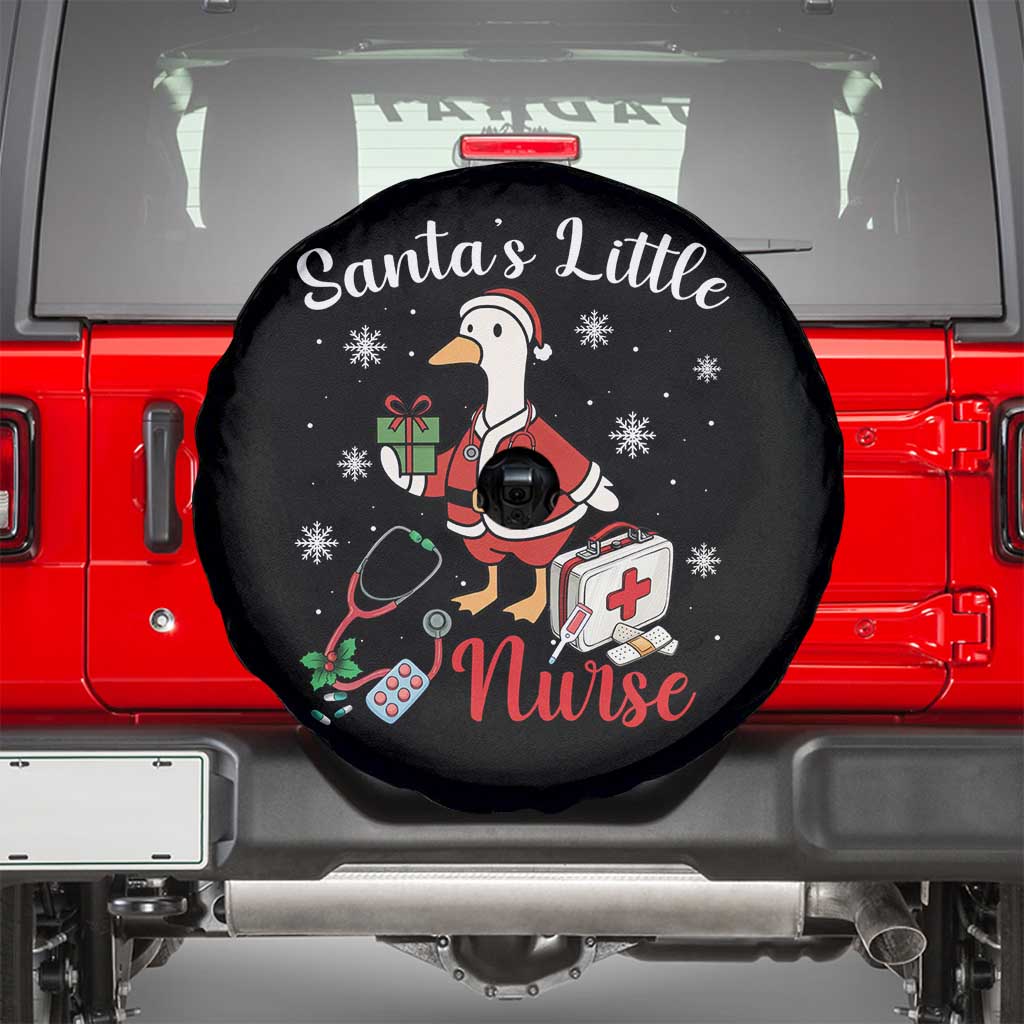 Christmas Goose Nurse Spare Tire Cover Santa Little Nurse TS14 Black Print Your Wear