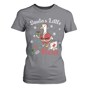Christmas Goose Nurse T Shirt For Women Santa Little Nurse - Print Your Wear