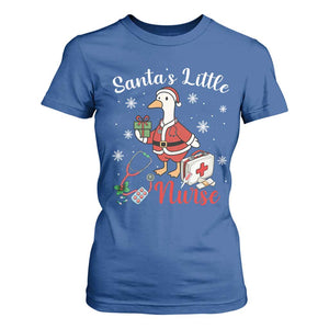 Christmas Goose Nurse T Shirt For Women Santa Little Nurse - Print Your Wear
