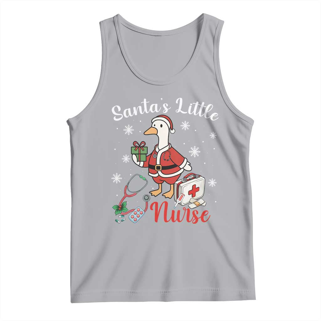 Christmas Goose Nurse Tank Top Santa Little Nurse - Print Your Wear