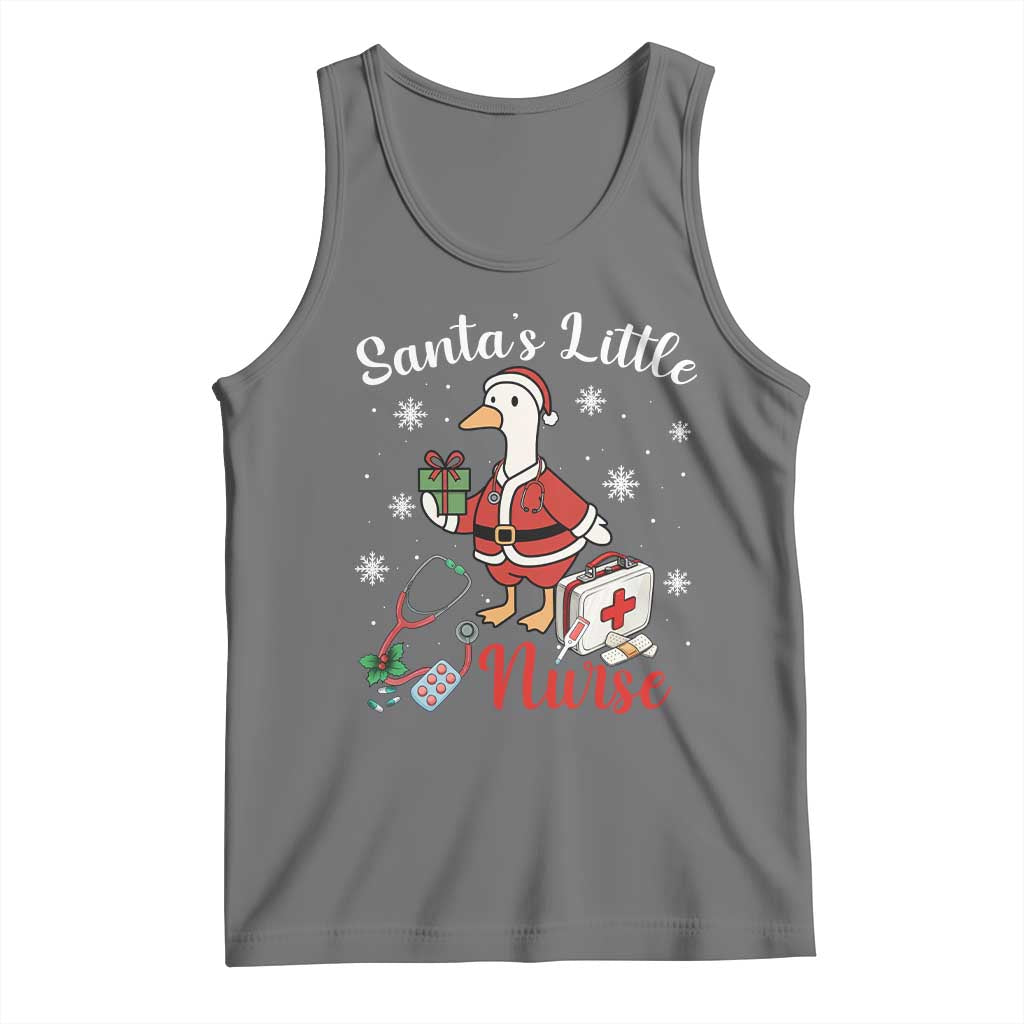 Christmas Goose Nurse Tank Top Santa Little Nurse - Print Your Wear