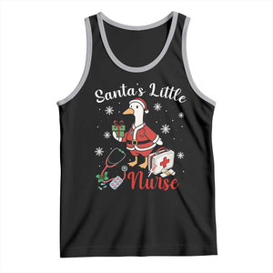 Christmas Goose Nurse Tank Top Santa Little Nurse - Print Your Wear