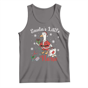 Christmas Goose Nurse Tank Top Santa Little Nurse - Print Your Wear
