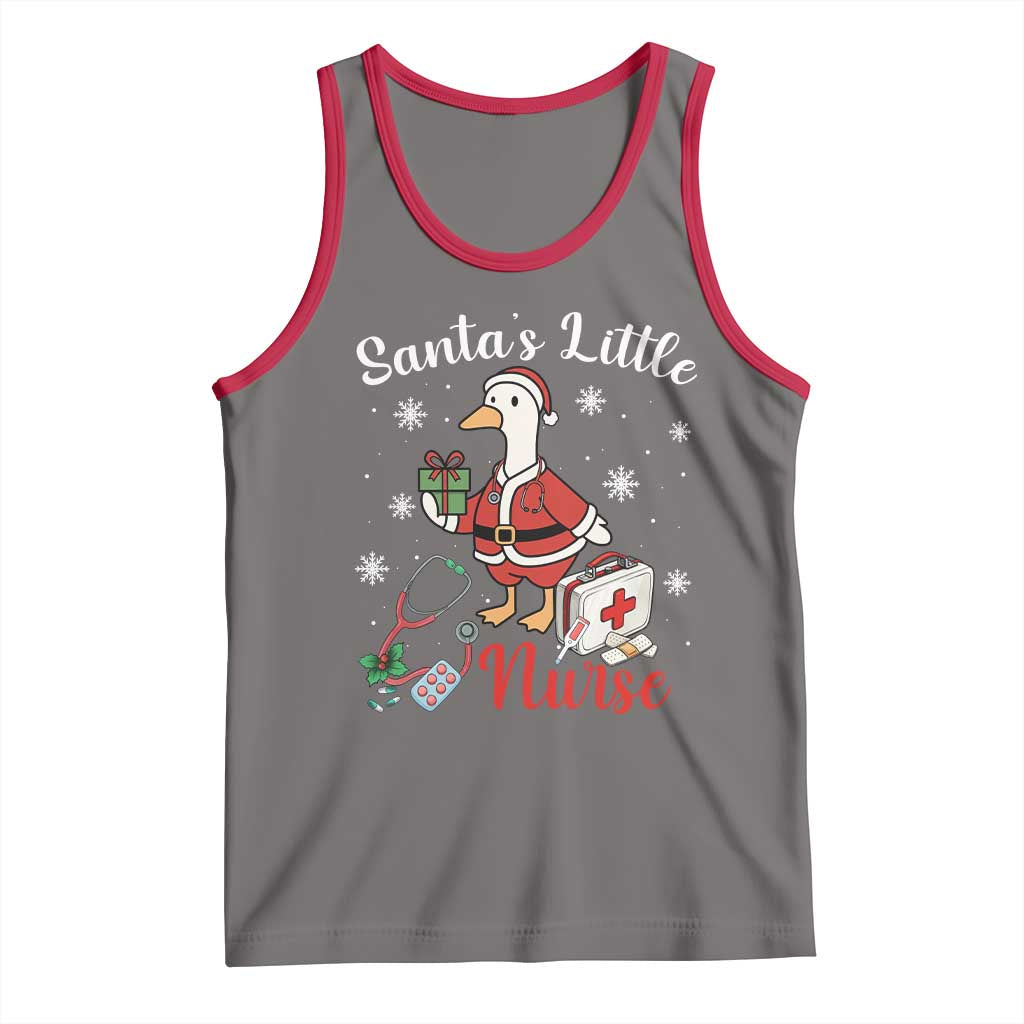Christmas Goose Nurse Tank Top Santa Little Nurse - Print Your Wear