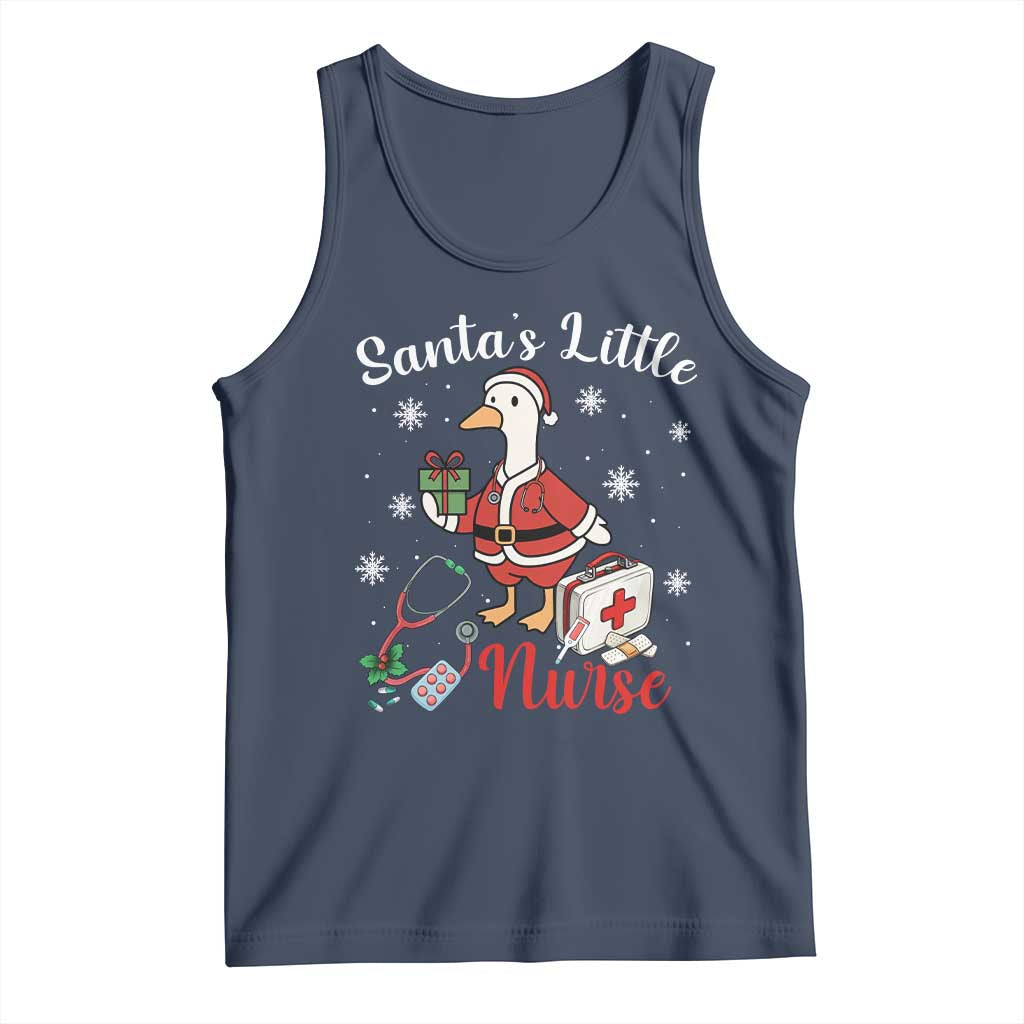 Christmas Goose Nurse Tank Top Santa Little Nurse - Print Your Wear
