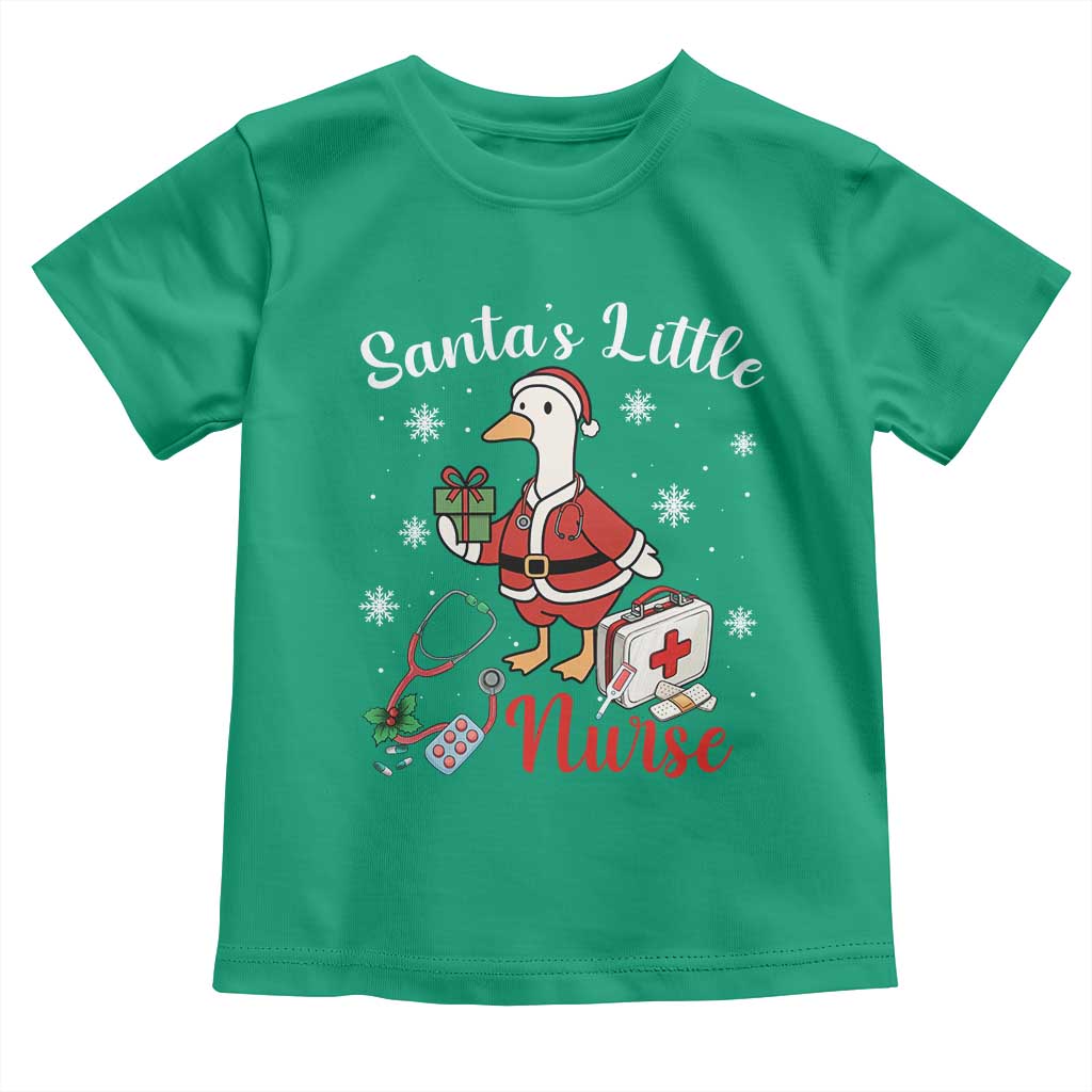 Christmas Goose Nurse Toddler T Shirt Santa Little Nurse TS14 Irish Green Print Your Wear