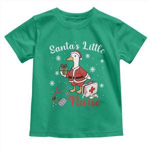 Christmas Goose Nurse Toddler T Shirt Santa Little Nurse TS14 Irish Green Print Your Wear