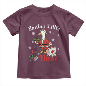 Christmas Goose Nurse Toddler T Shirt Santa Little Nurse TS14 Maroon Print Your Wear