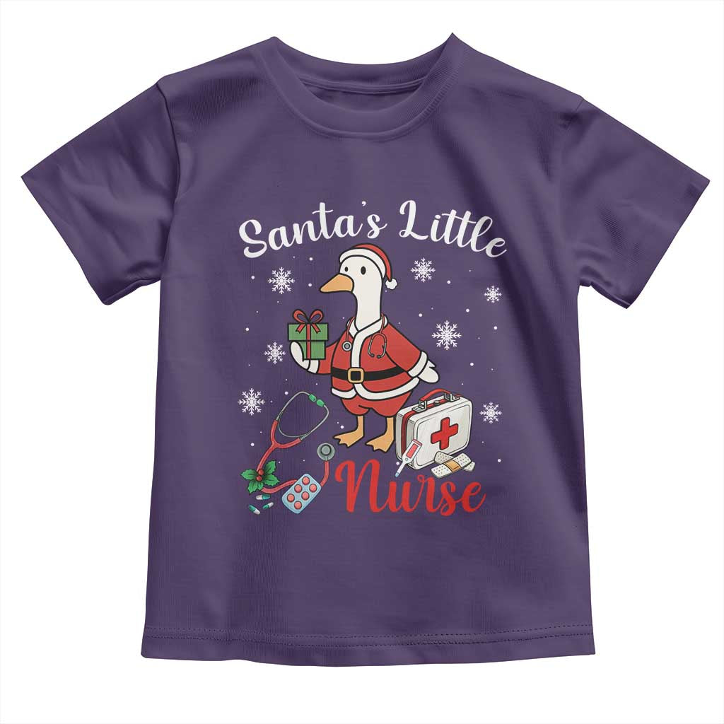 Christmas Goose Nurse Toddler T Shirt Santa Little Nurse TS14 Purple Print Your Wear