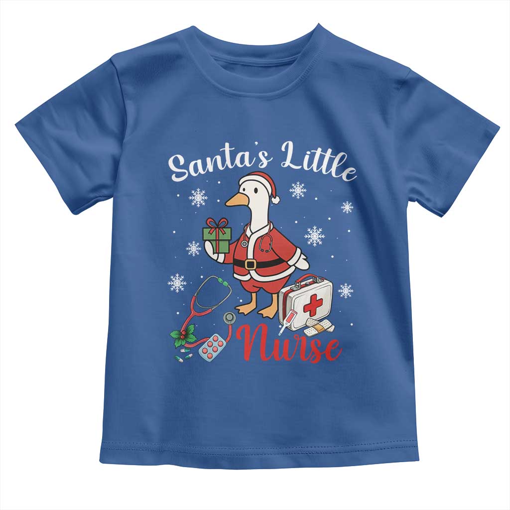 Christmas Goose Nurse Toddler T Shirt Santa Little Nurse TS14 Royal Blue Print Your Wear