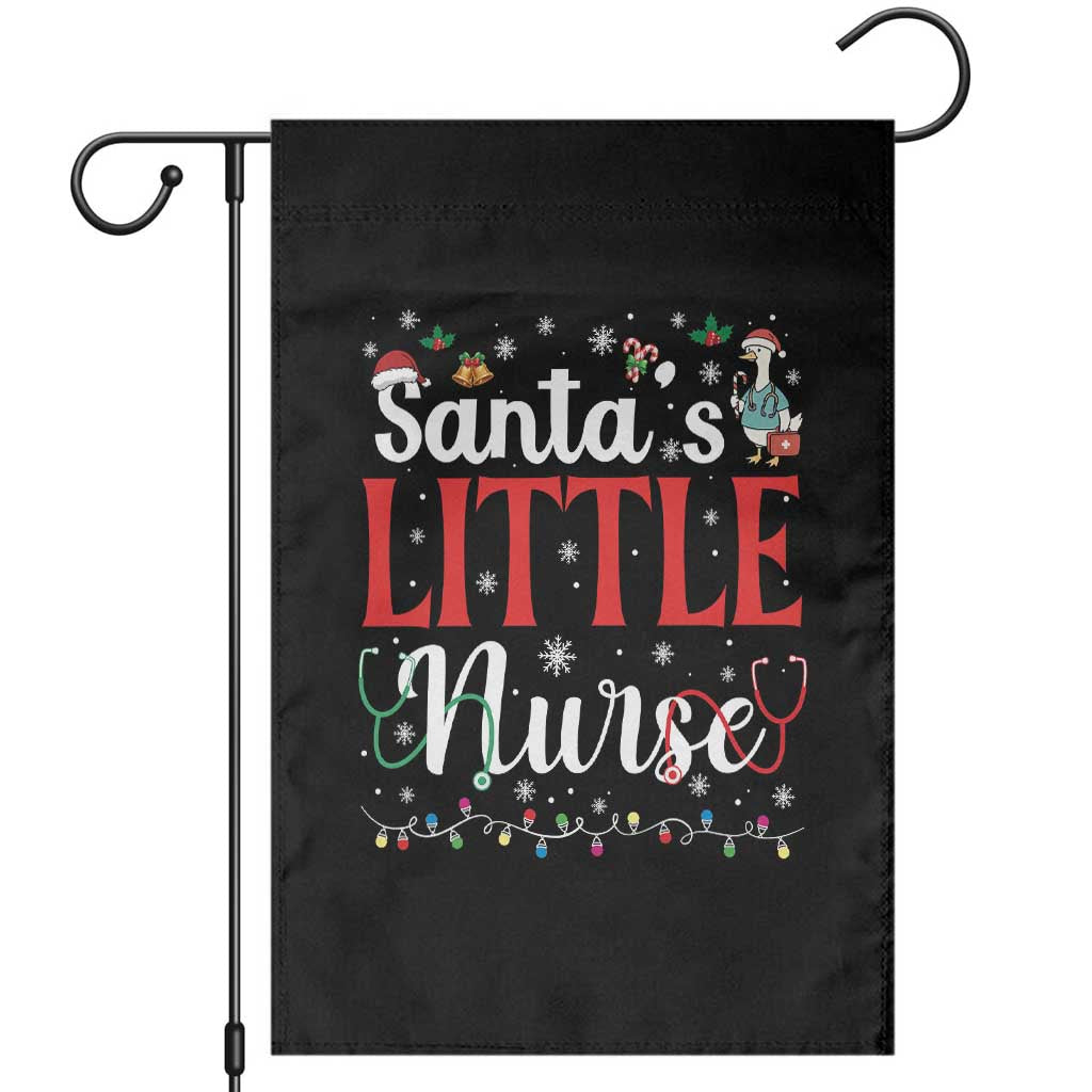 Funny Nurse Christmas Garden Flag Santa Little Nurse TS14 Black Print Your Wear