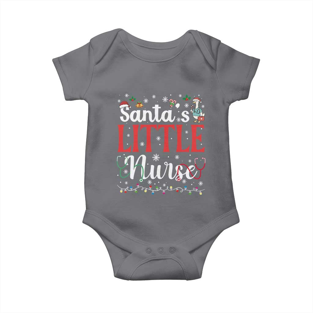 Funny Nurse Christmas Baby Onesie Santa Little Nurse TS14 Charcoal Print Your Wear