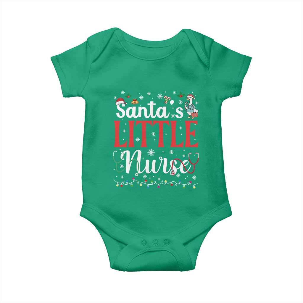 Funny Nurse Christmas Baby Onesie Santa Little Nurse TS14 Irish Green Print Your Wear