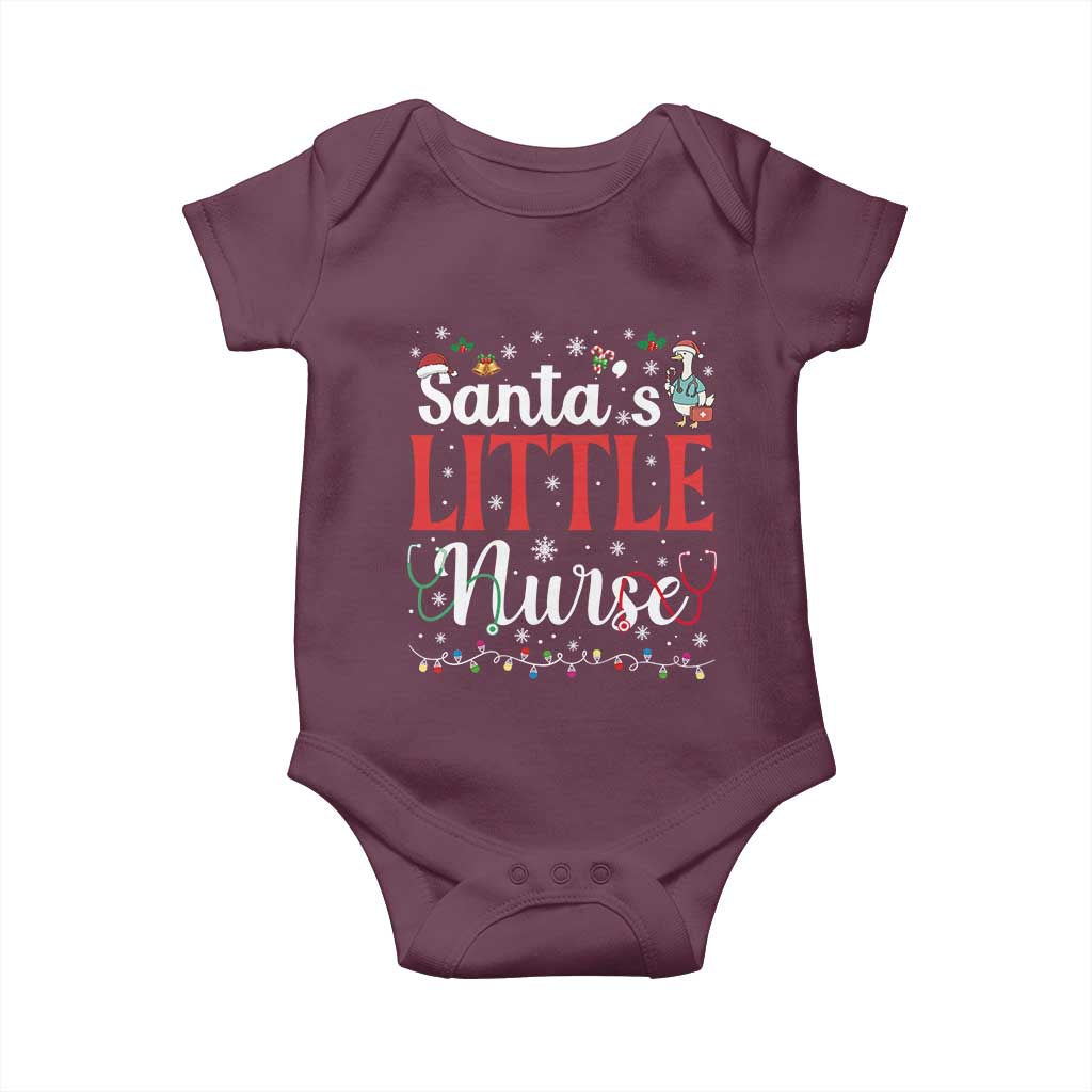 Funny Nurse Christmas Baby Onesie Santa Little Nurse TS14 Maroon Print Your Wear