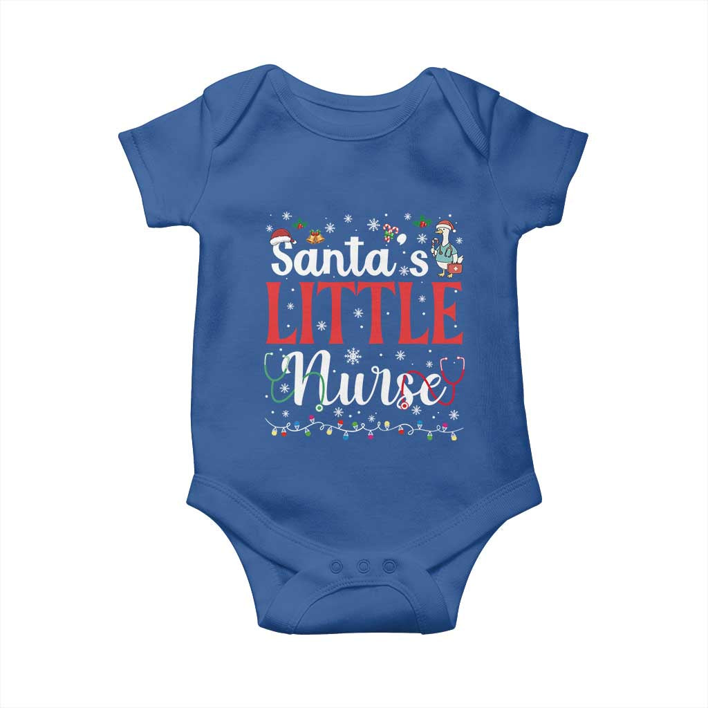 Funny Nurse Christmas Baby Onesie Santa Little Nurse TS14 Royal Blue Print Your Wear