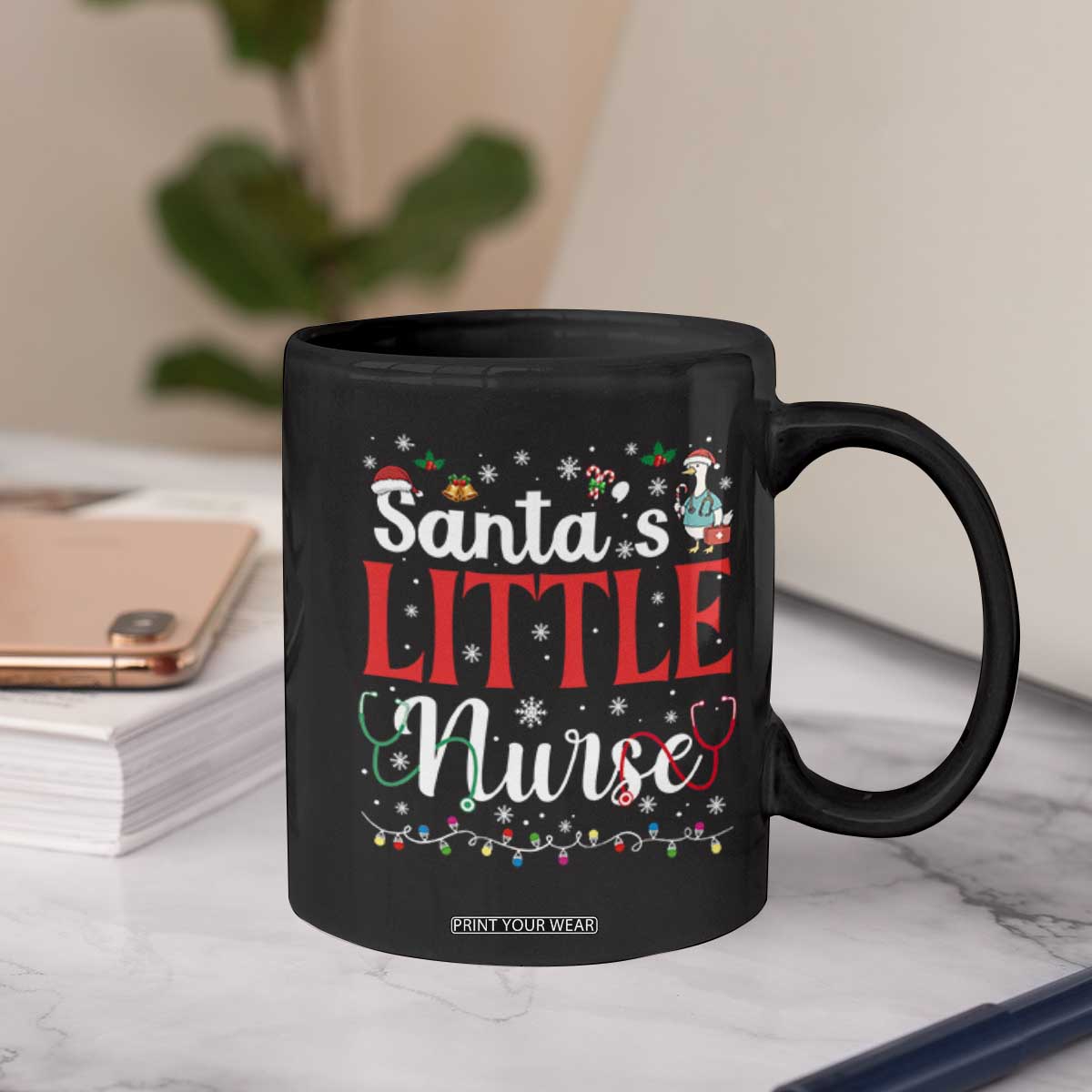 Funny Nurse Christmas Coffee Mug Santa Little Nurse TS14 Print Your Wear