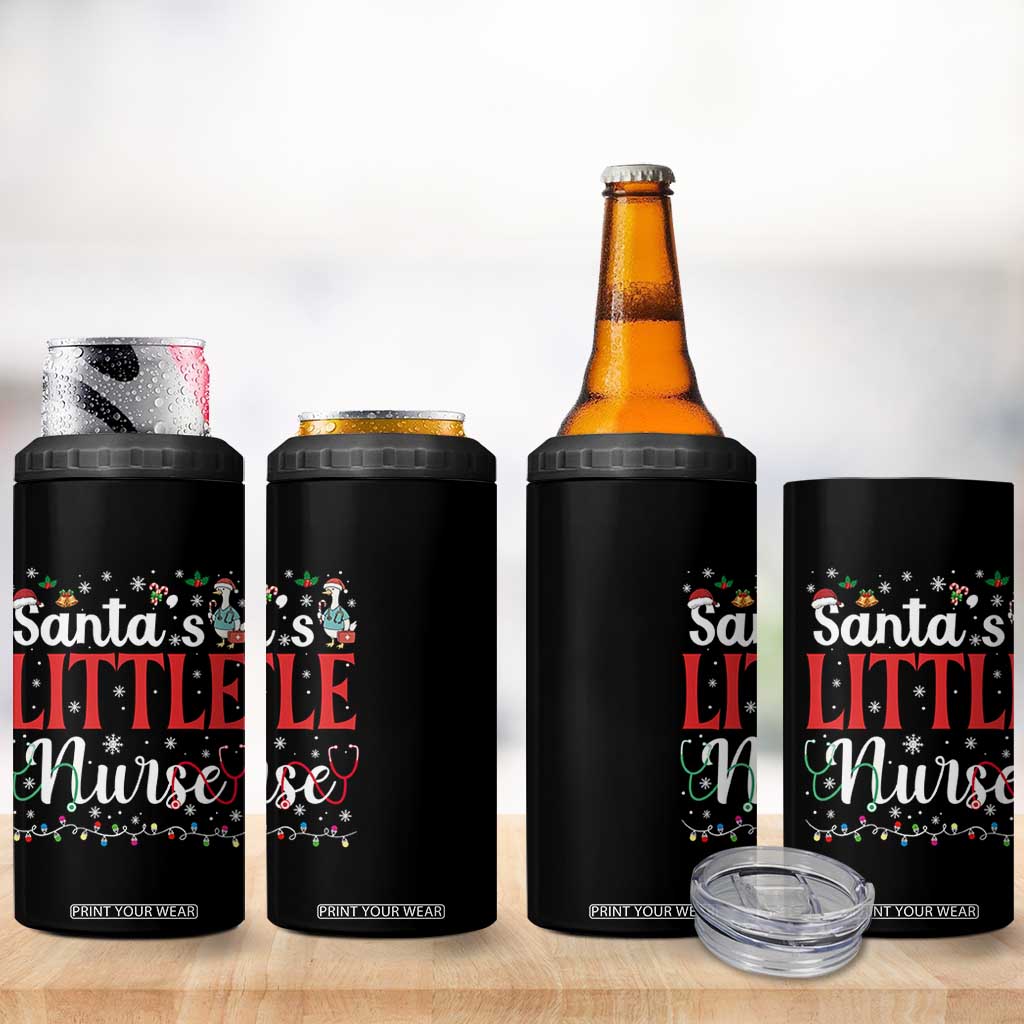 Funny Nurse Christmas 4 in 1 Can Cooler Tumbler Santa Little Nurse TS14 Print Your Wear