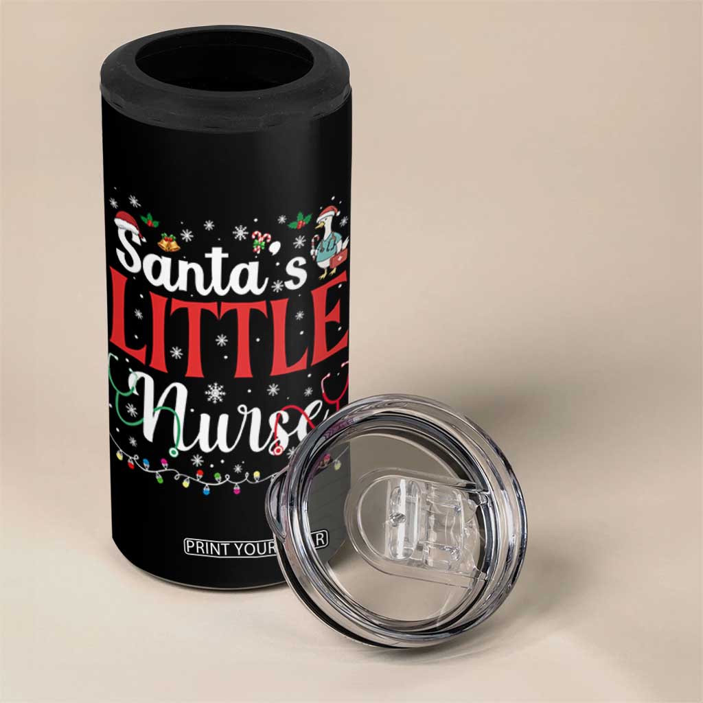 Funny Nurse Christmas 4 in 1 Can Cooler Tumbler Santa Little Nurse TS14 Print Your Wear