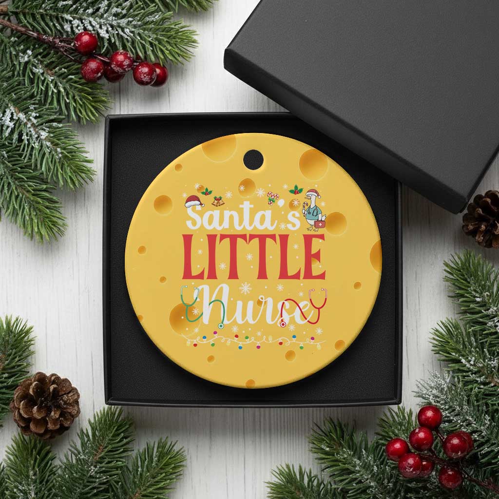 Funny Nurse Christmas Ceramic Ornament Santa Little Nurse TS14 1pc Yellow Cheese Print Your Wear