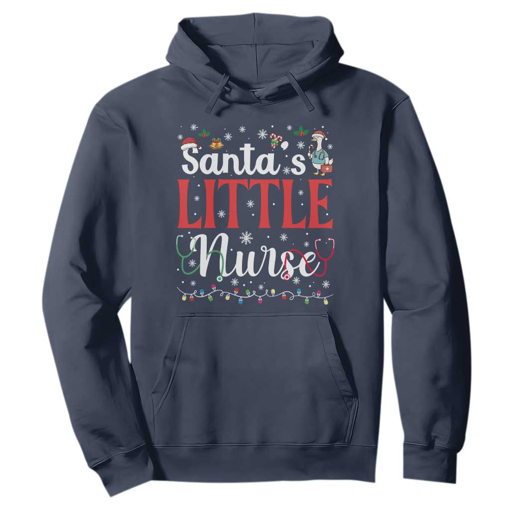 Funny Nurse Christmas Hoodie Santa Little Nurse TS14 Navy Print Your Wear