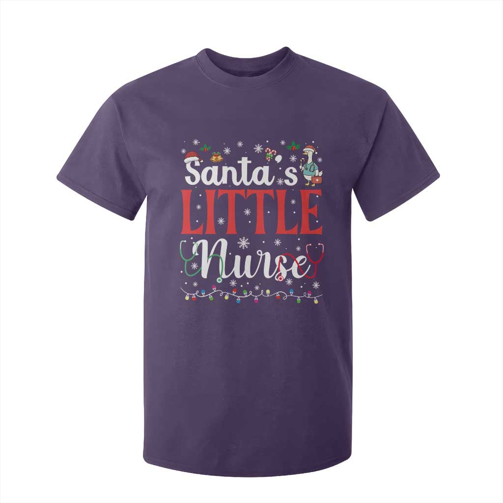 Funny Nurse Christmas T Shirt For Kid Santa Little Nurse TS14 Purple Print Your Wear
