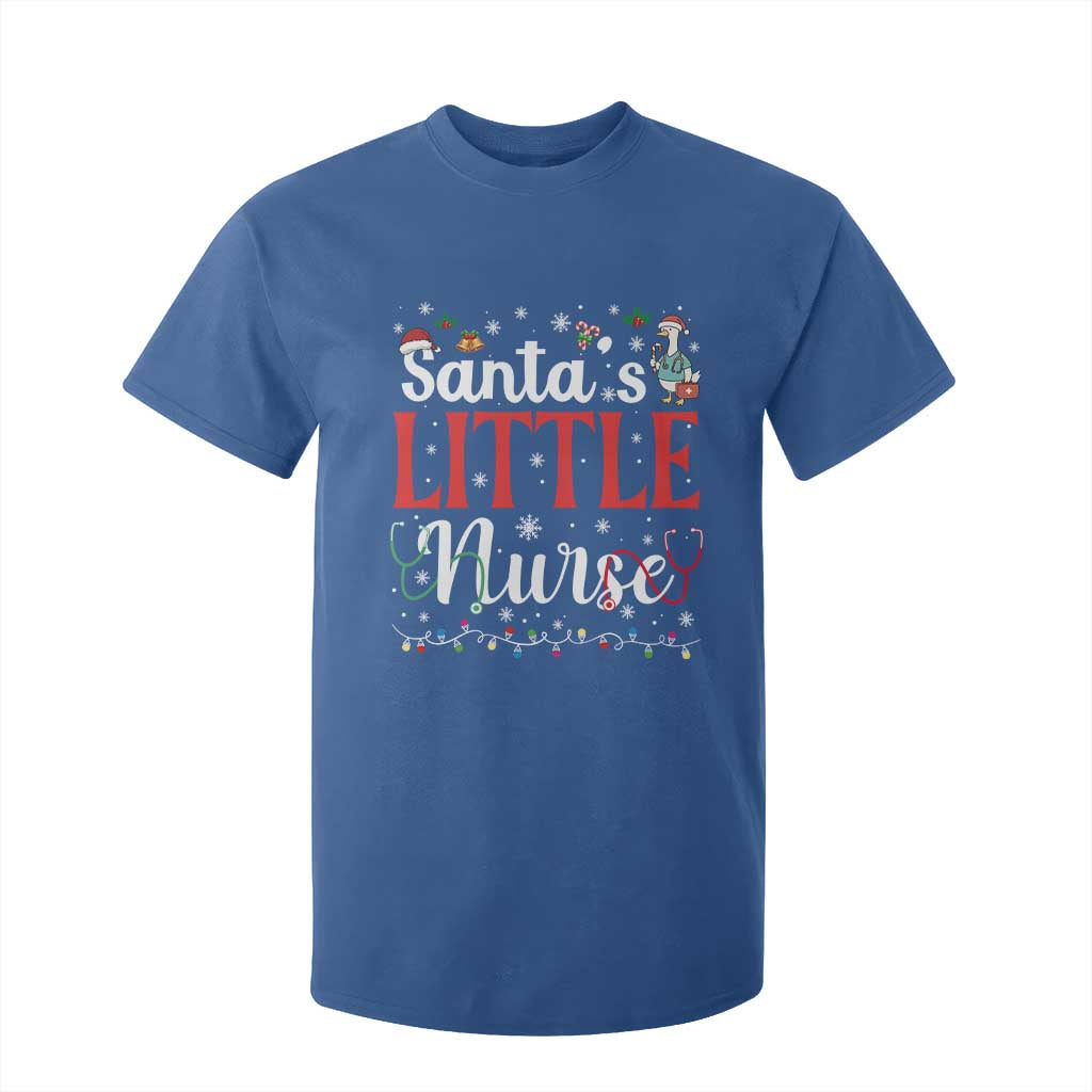 Funny Nurse Christmas T Shirt For Kid Santa Little Nurse TS14 Royal Blue Print Your Wear