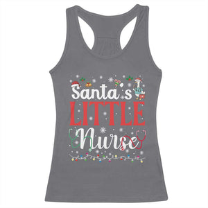 Funny Nurse Christmas Racerback Tank Top Santa Little Nurse - Print Your Wear